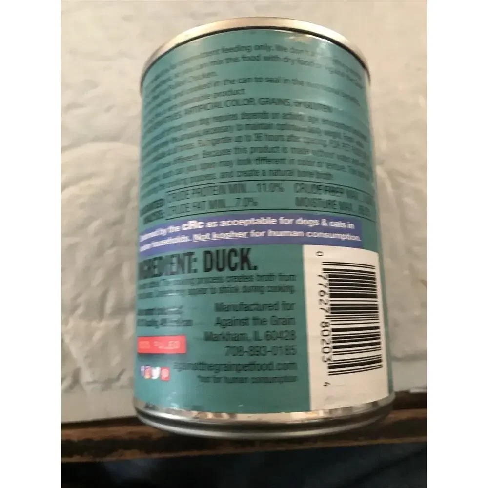 Against The Grain Nothing Else Grain Free 100% Duck Canned Dog Food 2 Pack
